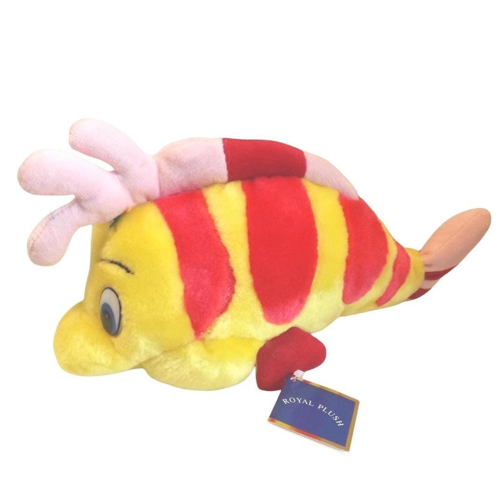 Vintage Flounder Plush The Little Mermaid  Royal Plush Disney Toy Stuffed Animal